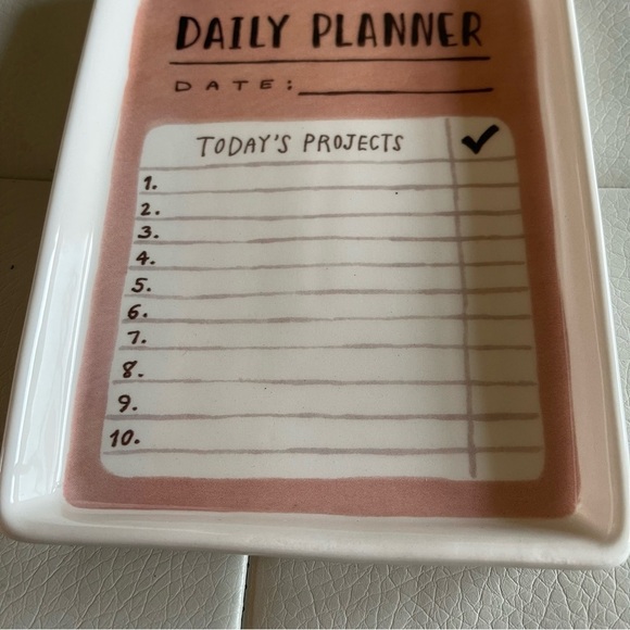 Rae Dunn daily planner tray ceramic can use dry erase markers - Picture 6 of 7